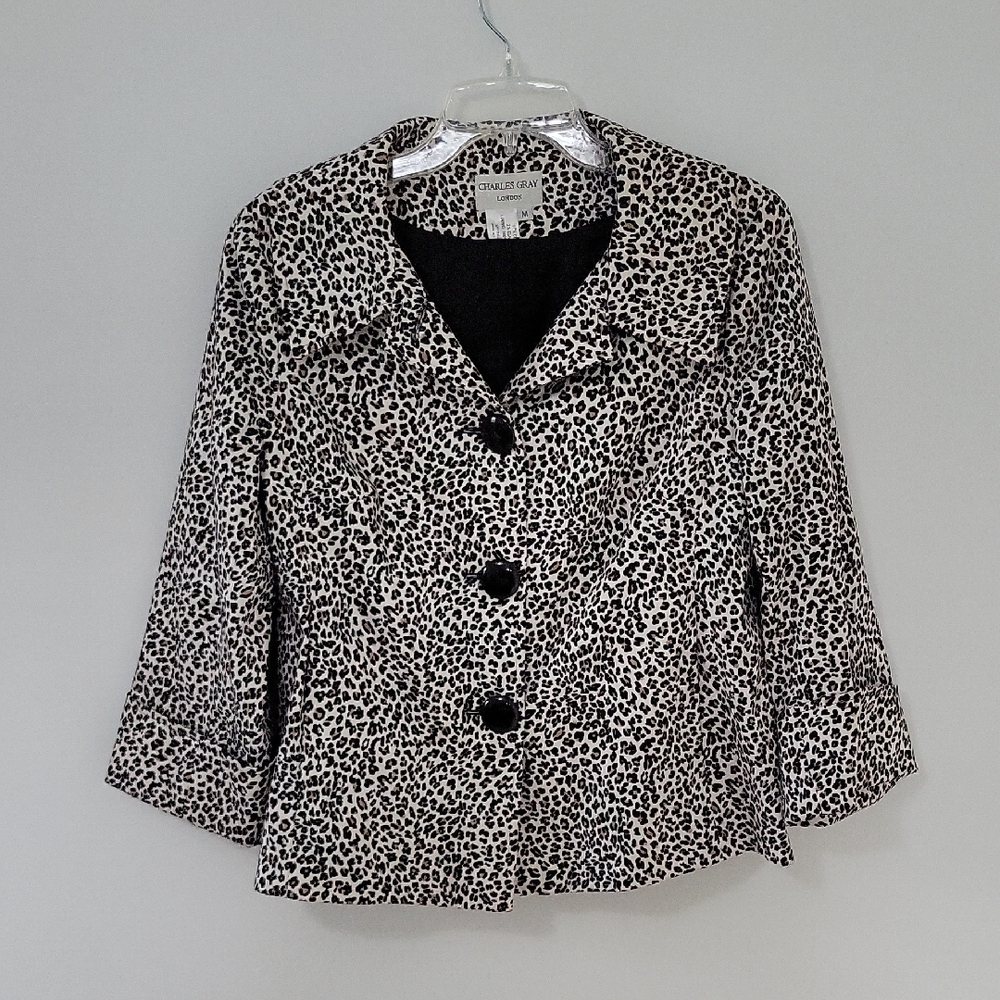 Charles Gray London Animal Print Blazer, Size Medium